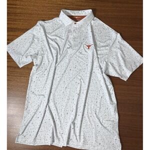 Horn Legend Texas Longhorns Polo Shirt XL White Bamboo Charcoal Golf Performance